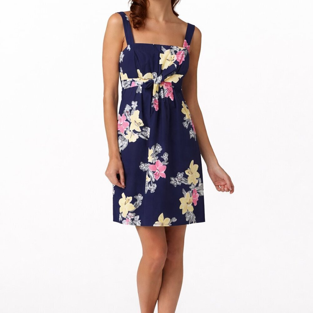 Vintage Lilly Pulitzer Avaline Dress S Navy Pink Floral Strapless Resort Summer